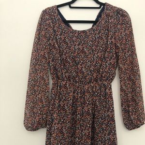Fall floral long sleeve dresss
